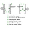 uPVC Door Handle 92mm 62mm Offset Lever Pad 215mm Fixings