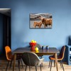 Rinsiken Highland Cattle Wall Art with Long Horns Picture –