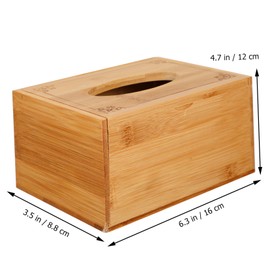 IWOWHERO 1 PC Tissue Box Holder Rectangular Napkin Case for Simple Storage Practical Tissue Organizer for Home Office Stylish Bamboo Design