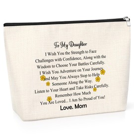 Birthday Gift for Daughter Cosmetic Bag Motivational Encouragement Gift for Daughter from Mom Dad Toiletry Bag Graduation Christmas Wedding Birthday Present for Adult Daughter Travel Makeup Pouch