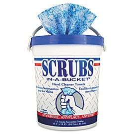 Scrubs 42272Ct Hand Cleaner Towels, 72 /Tub, 6 /Ct,Blue