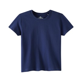 Family Feeling Boys' Girls' Short Sleeve Summer 100% Cotton Shirts Solid Navy T-Shirts Size 5T