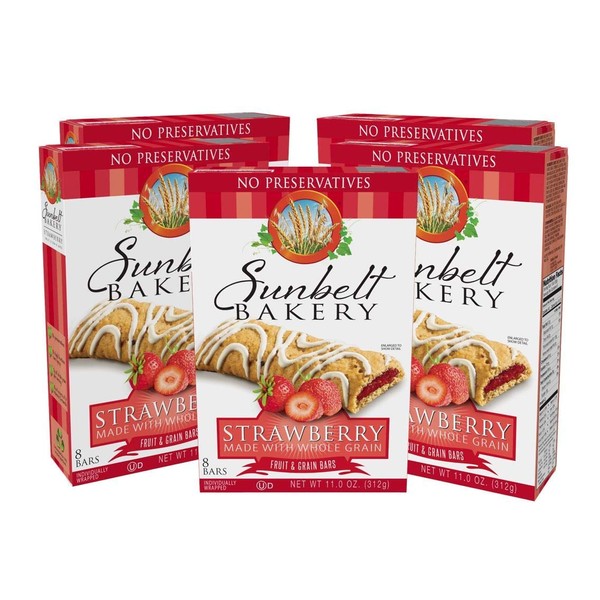 Sunbelt Bakery's Strawberry Fruit & Grain Bars, 5 Boxes, No Preservatives (40 Bars)