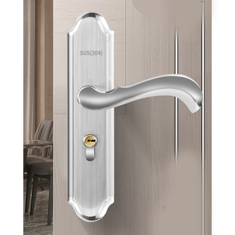 Stainless Steel Handle Door Lock Mechanical Magnetic Security Entry Lever