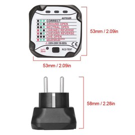 BSIDE AST01 Socket Tester Socket Tester GFCI Outlet Tester Automatic Electric Circuit Detector Wall Socket Tester (220 V EU Plug)