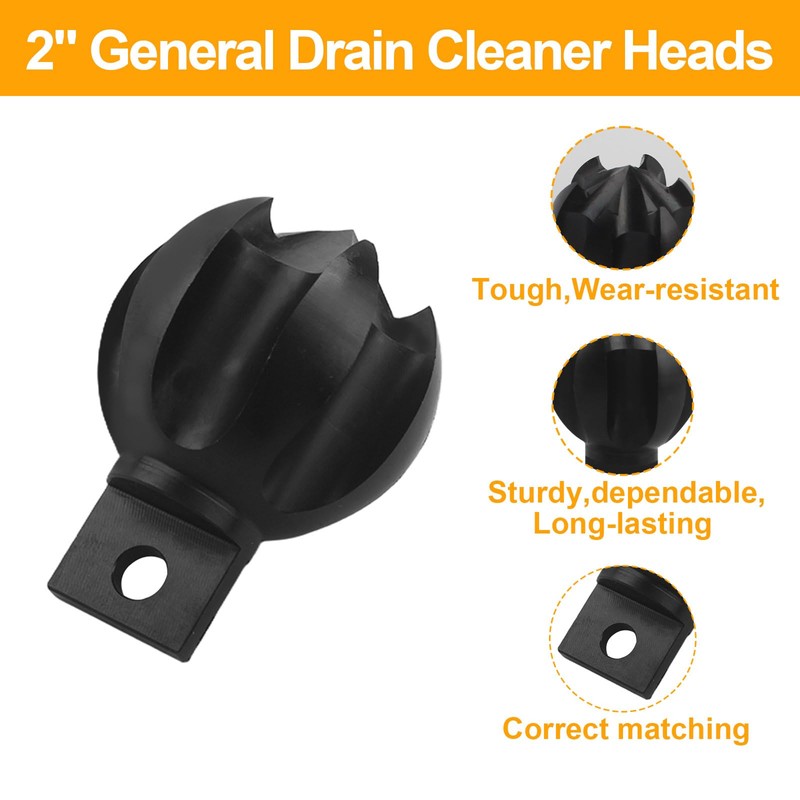 2CG&2" Drain Cleaner Cutter Heads for ClogChopper,Drain Snake Drill Attachment,Multi-Function