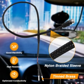 LQYLMY 14.7" RJ11 Radar Detector Mirror Wire Power Cord Hardwire Power Tap Compatible with Escort Uniden Beltronics Cobra Valentine One Radenso