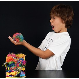 JA-RU Stretchy Stringy Balls for Kids (24 Pack) Hairy Rainbow Sensory Ball Fidget Toy | Stress Relief Toy | Bulk Party Favors, Classroom Prizes, & Goodie Bag Stuffers. 1070-24p