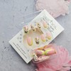 24 Pcs French Tip Press on Nails Medium Almond Butterfly