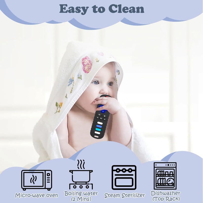 YAPROMO Baby Silicone Teething Toys, Toy Remote for Babies 3-18
