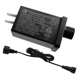 12V 2A LED Controller with Extension Cord, 24W Class 2 Power Supply Ip44 Low Voltage Transformer ，Replacement Model RH-120V2000U4-1 for Christmas String Light Inflatable Decorations (12V 2A 1PCS)