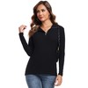 Malist Women’s Long Sleeve Ribbed Zipper Turtleneck Top Black Medium