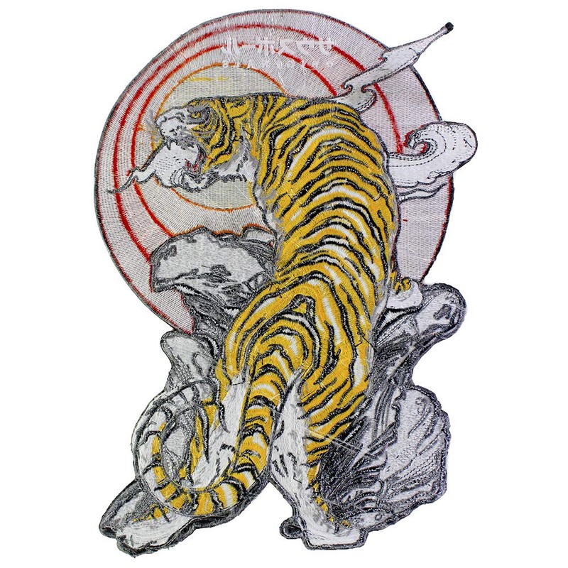 Large Tiger Roaring Iron On Patch Animal Patch for Jackets