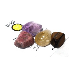 Reiki Energy Charged 'Solar Plexus Chakra' Healing Crystal Tumble Stone Gift Set