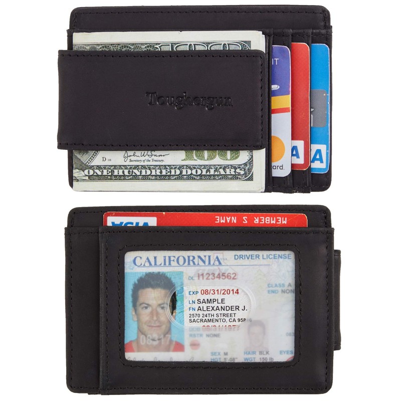 Toughergun Slim Wallet for Men RFID Blocking Money Clip, Minimalist