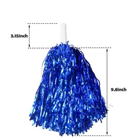 LimCryspp Cheerleading Flower Ball, 12 Plastic Colored Metal Foil Hand Flowers, Plastic Handle Cheerleading Equipment, Suitable for Dance, Competition, Team Sports, Stage Performances (6 Colors)