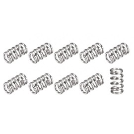 METALLIXITY Compression Springs (1x6mm OD,10mm Free Length) 20Pcs, 304 Stainless Steel Extension Spring - for Shop Home Repairs, DIY Projects, Silver Tone