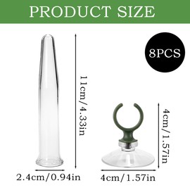 LNQ LUNIQI Plastic Flower Tubes, Pack of 8 Small Water Containers for Flowers, Orchid Tubes, Plastic Flower Water Container with Suction Cups, Transparent