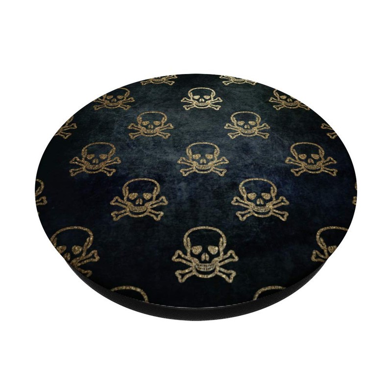 Gold Skull With Cross bone Pattern