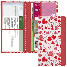 Kakurookie Car Registration and Insurance Holder, with Magnetic Closure for License, Cards and Documents, All Vehicle Needs and Car Accessories (Heart)