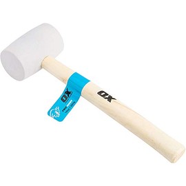 OX Pro White Rubber Mallet - Non-marking Rubber Mallet Hammer with Wooden Handle - 16 oz