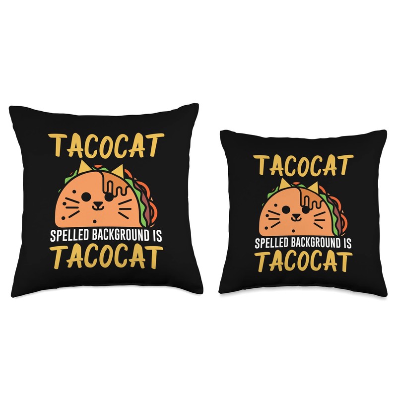 Funny Mexican Tacocat Spelled Backward Is Tacocat Cat Tacos Throw