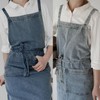 Very Belly Apron Denim Jeans, Women's, Unisex, H-Type, blue (light)