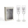 Romantic "Wedding Day" Mr and Mrs Set of 2 Champagne Flutes With Presentation Box
