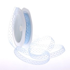 81500 – Organza – 10 mm – 20 m Polka Dot, light blue