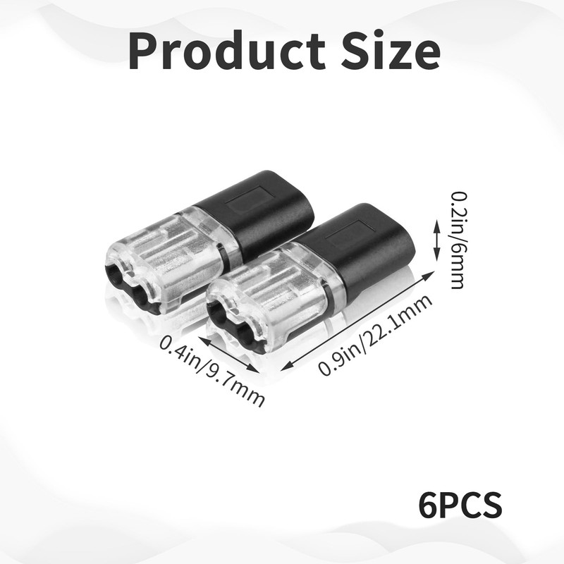 6 PCS Wire Connectors,Electrical Connectors with Locking Buckle,Electrical Wire Connectors，Cable