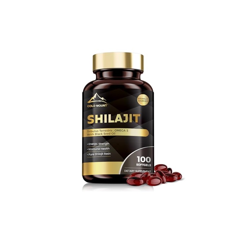 MEGNETA Shilajit Supplement, Support Energy & Immune Health, 100 softgels