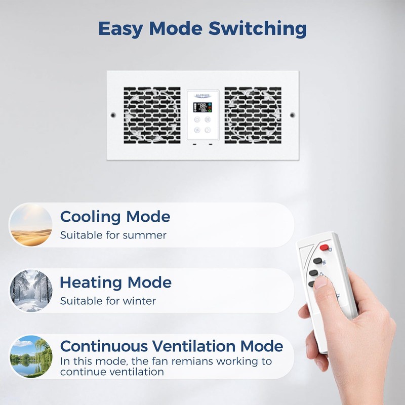 ALORAIR 300 CFM Room to Room Air Transfer Fan Vent