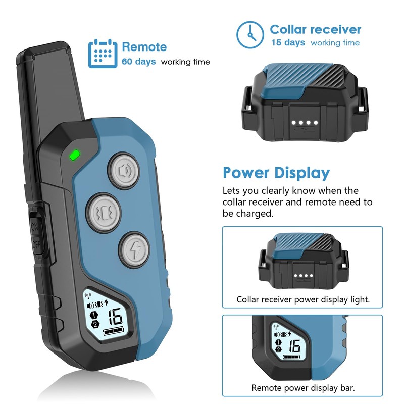 Shock Collar for Dogs, IP67 Waterproof Dog Training Collar with