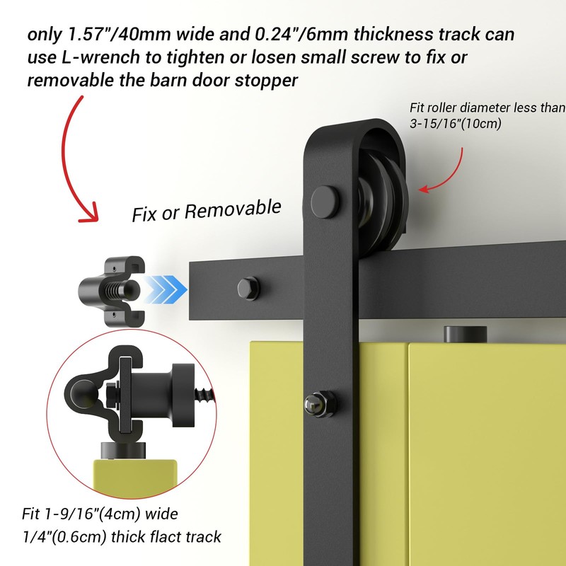 CCJH Barn Door Stopper for 40mm Width Flat Barn Door