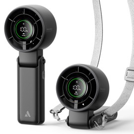 Aecooly 3 IN 1 Portable Fan, Turbo Handheld Fan, USB Rechargeable Mini Personal [22H Max Cooling Time], Battery Powered Small Foldable Pocket for Travel, Summer, Gifts for Women, Girls -Black