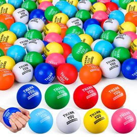 Lenwen 50 Pcs 2.5 Inch Inspirational Colorful Stress Balls Squeeze Balls Pack Motivational Anxiety Relief Balls Small Foam Balls for Adult Girls Boys Employee Gifts (Thank You for Being Amazing)