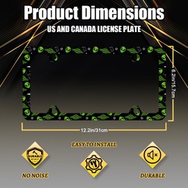 Interesting Alien License Plate Frame Colorful Galaxy Milky Way License Plate Funny Stainless Steel Accessory License Plate Personalise Decoration with Screws 12.3" x 6.3" for Women Men