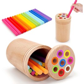 HaoVrisn Montessori Toy from 1 2 Years, Wooden Toy Motor Skills Toy Wooden Sensory Toy Baby, Educational Toy Gift for Toddlers - Wooden Sorting & Stacking Toy