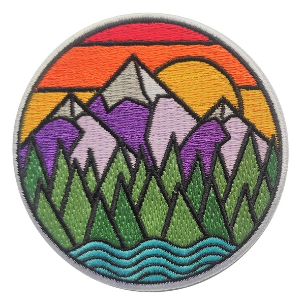 PatchClub Mountain and River Adventure Outdoor Patch - Colorful Embroidered