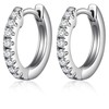 18 Carat Plated Hoop Earrings Silver Women's Earrings S925 Sterling