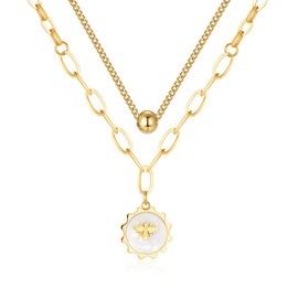 HDKXBEJ Bee Pendant Layering Necklaces for Women, Popular Items, Bee Necklace, Cute Necklaces for Teen Girls, Aesthetic Things, Stackable Necklaces for Women, Trending Gifts for Women, Stainless