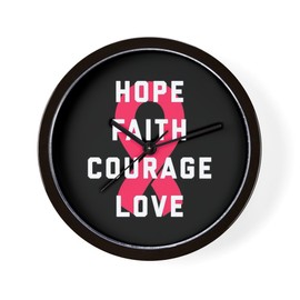 CafePress Hope Faith Courage Love Unique Decorative 10" Wall Clock