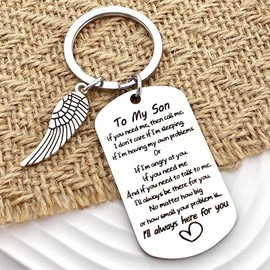 Gift For Son From Mom Keychain Gift For Graduation Birthday Christmas Back To School To Teen Boys Adult Son Stepson