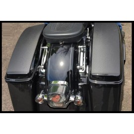 lid skins Black carbon hard bag lid covers Fits 1994-2013 Harley-Davidso