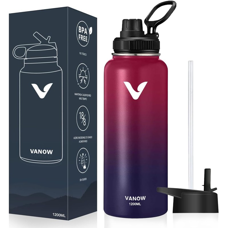 E T EASYTAO Termos para Agua con 2 Tapas, 32OZ