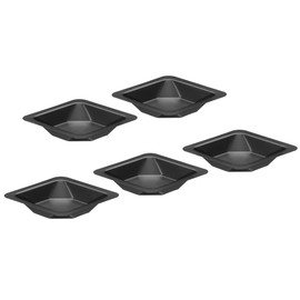 PATIKIL PATIKIL 5pcs Square Weighing Boats Plastic Bowls Small Scale Powder Dispenser for Weighing and Mixing, Black