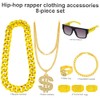 BSBUY Costume Set Rapper Hip Hop Accessories with Dollar Chain