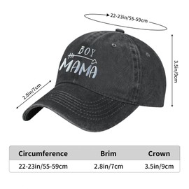 Funshow Boy Mama Baseball Caps Vintage Mom Hat for Women Black
