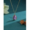 CrystalTears Amethyst Crystal Necklace for Women Gold Teardrop Healing Crystal