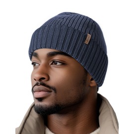 OUTDOOR SHAPING Merino Wool Beanie for Men & Women, Unisex Daily Cuffed Plain Knit Hat, Soft Warm Winter Hat, Royalblue, One Size